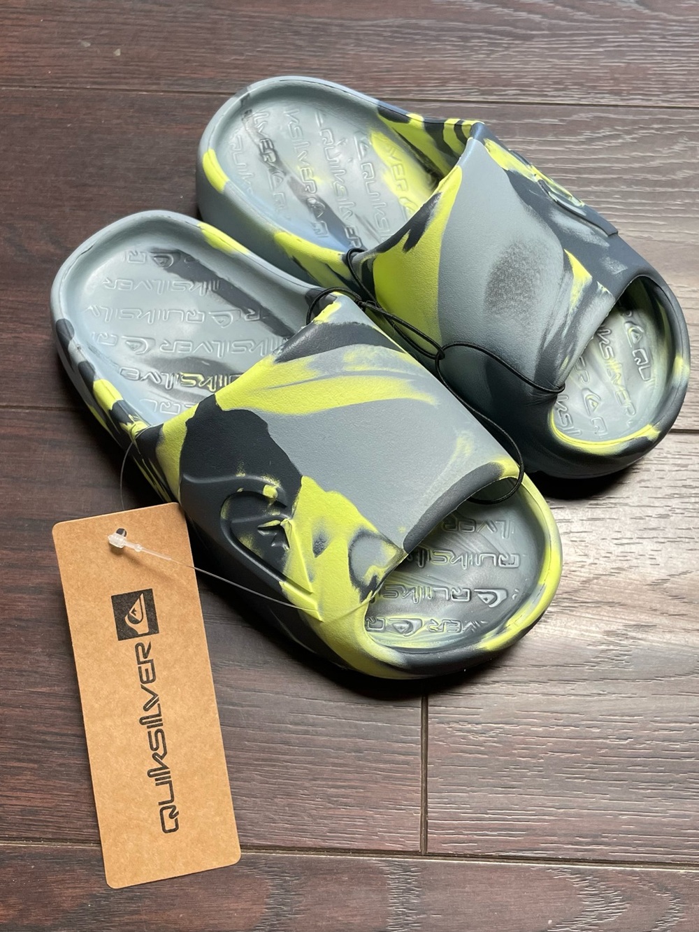 Quiksilver Kids Yellow & Gray Marbled Slide Sandals